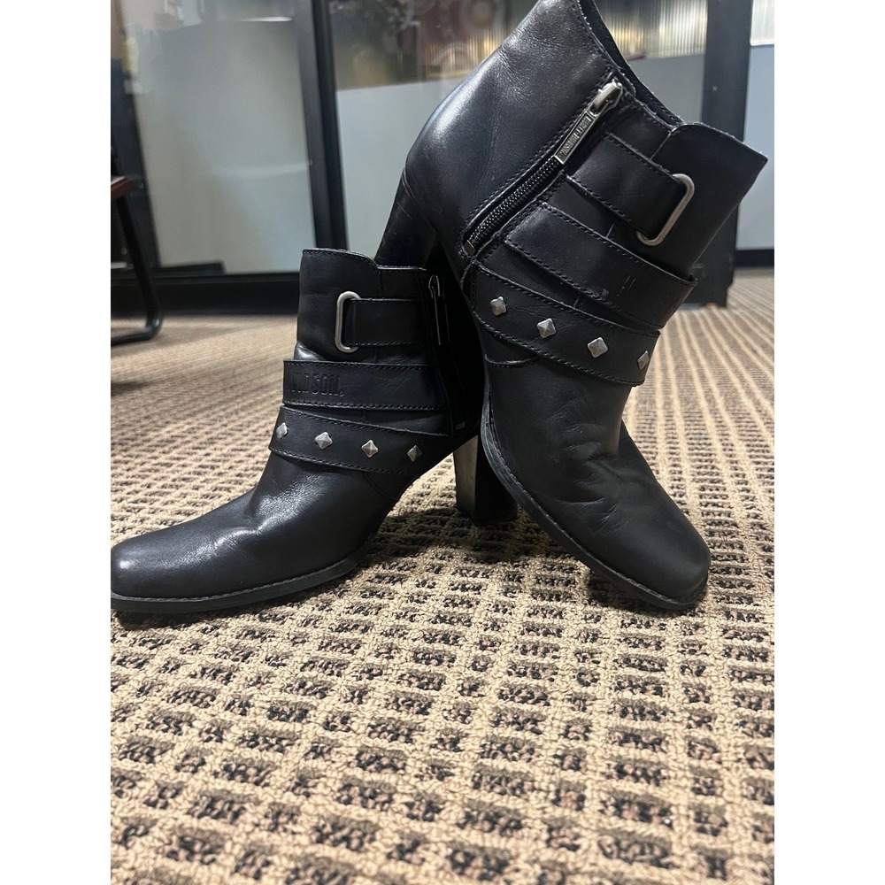 Harley-Davidson Bridgit Shootie Black 4-Inch Boots Inside Zipper D84507 Sz 9.5